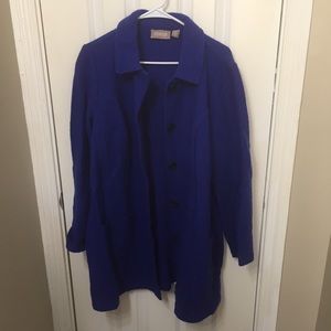 Chico’s Royal Blue Blazer Duster Jacket Wool EUC